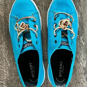 Sperry Blue Canvas Sneakers Casual Lace-Up